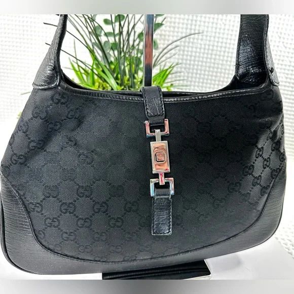 🖤Vintage Gucci Jackie Hobo Canvas & Leather